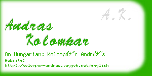 andras kolompar business card